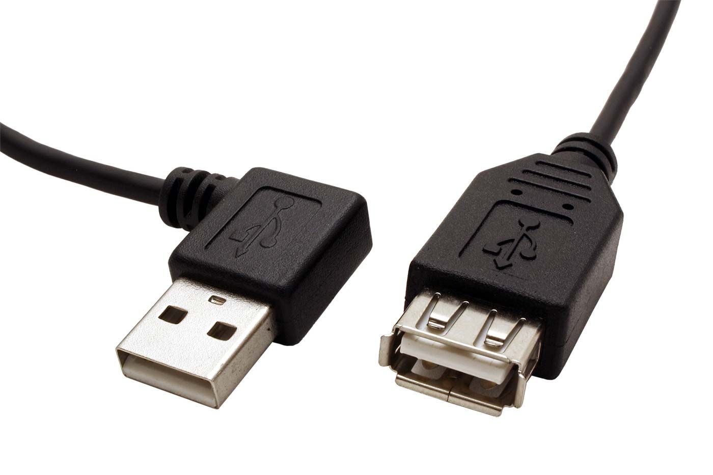 goobay USB 2.0 kabel prodlužovací A-A, M-F, lomený vpravo, 30cm